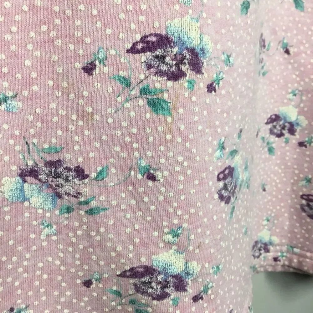 Vintage Pink‎ Floral Grannycore Grandma Cottagecore Feminine Sweatshirt 16-18W